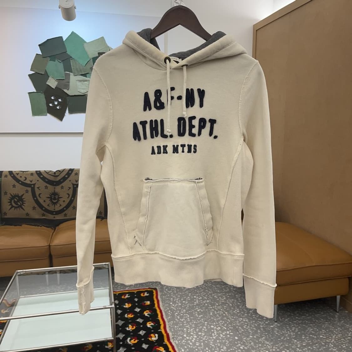 아베크롬비 Y2K 폭닥 크림 기모 후드티 100 C07440 상품이미지3