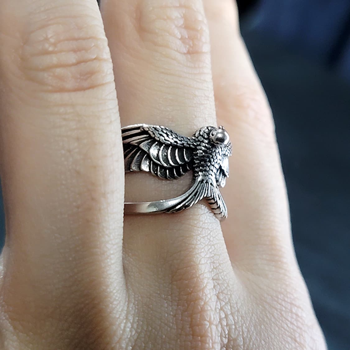 Wings of Freedom 백동 남자 엔틱 빈티지 진격의거인 반지 상품이미지6