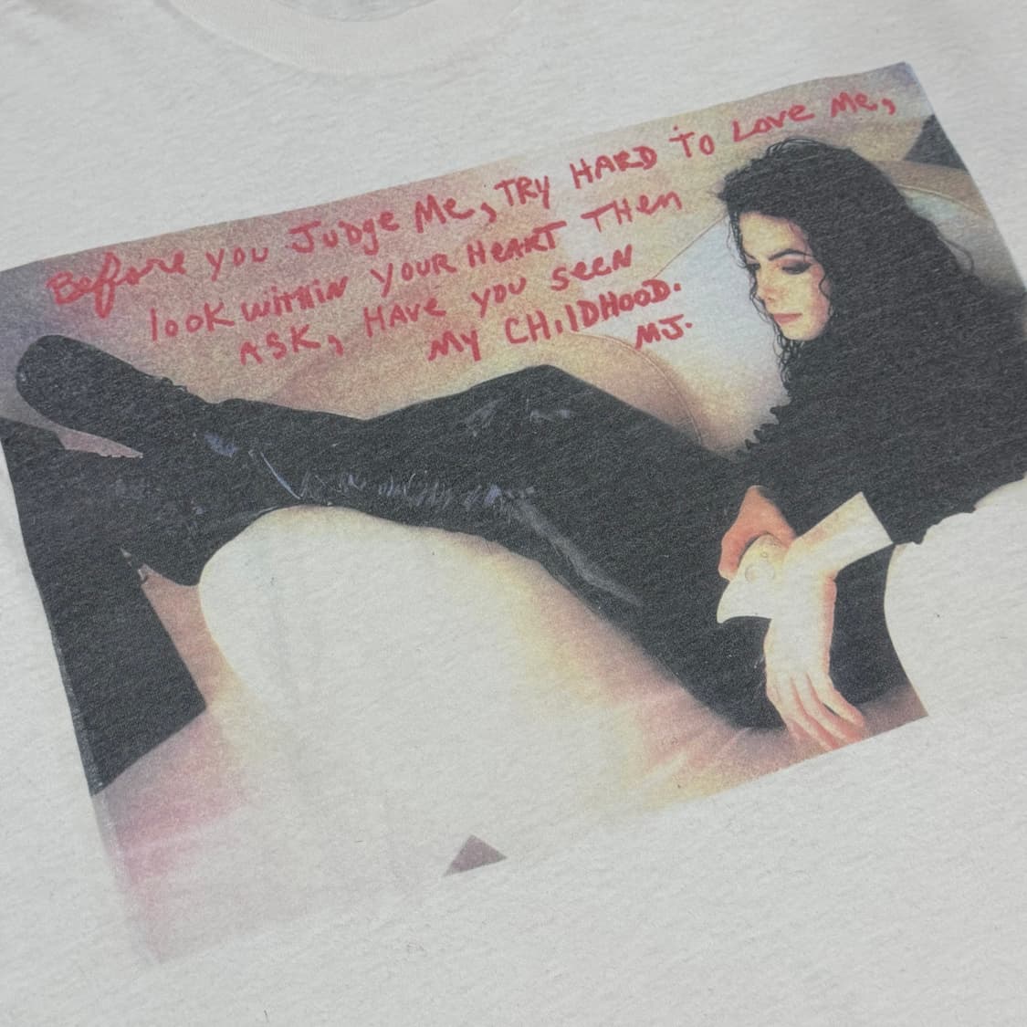 빈티지 90s 마이클잭슨 Neverland Message 부틀렉 티셔츠 상품이미지3