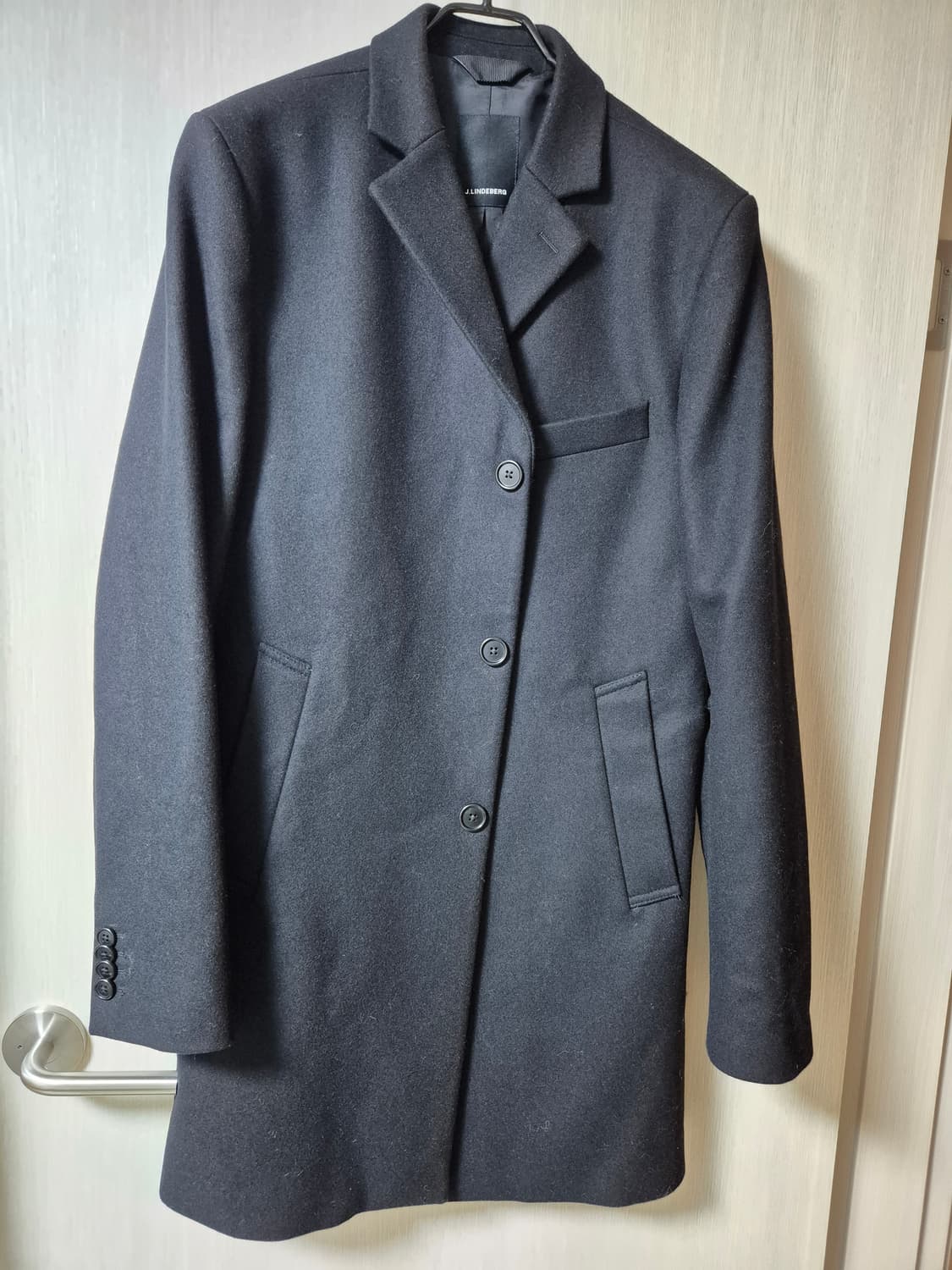 제이린드버그 최고급 울코트 남성코트 52 사이즈 블랙 상품이미지1