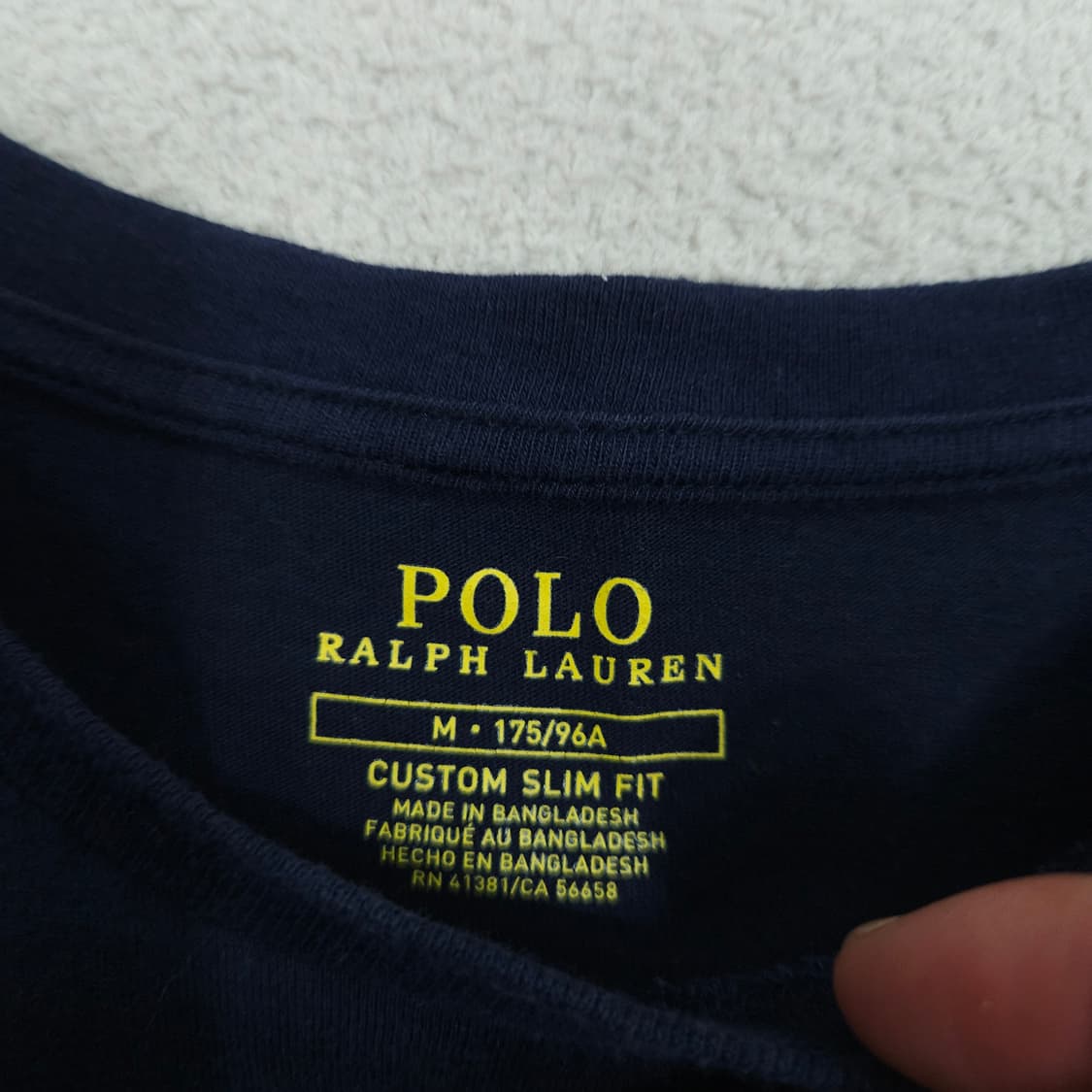 폴로 랄프 로렌 반팔티 M 네이비 커스텀 슬림핏 상품이미지4