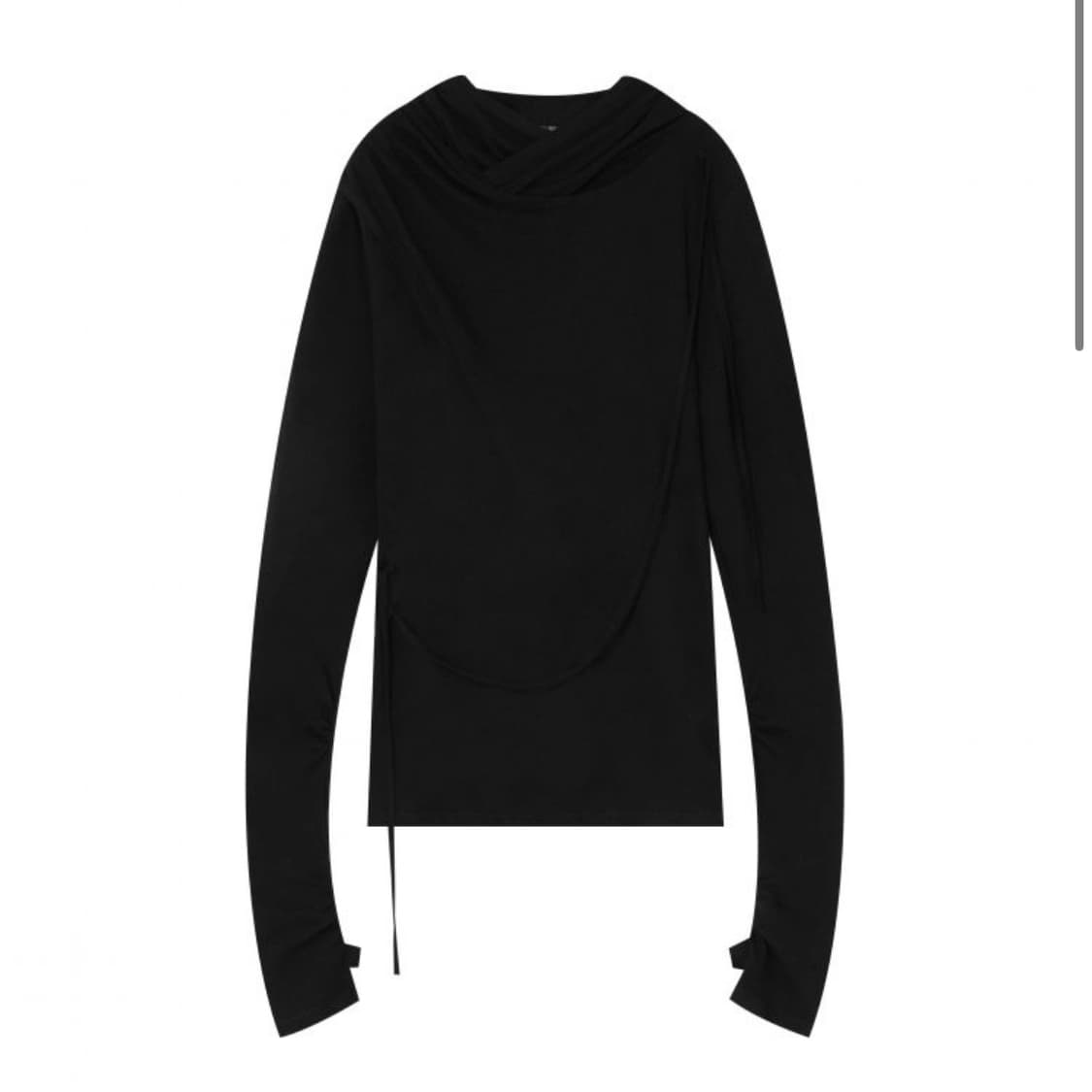 하르테올뎀 Hooded Fract Sleeve 2사이즈 블랙 유니섹스 상품이미지1