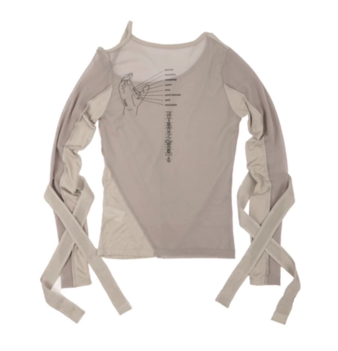 [오호스] Bandage Mesh 티셔츠 브라운 판매합니다 상품이미지2