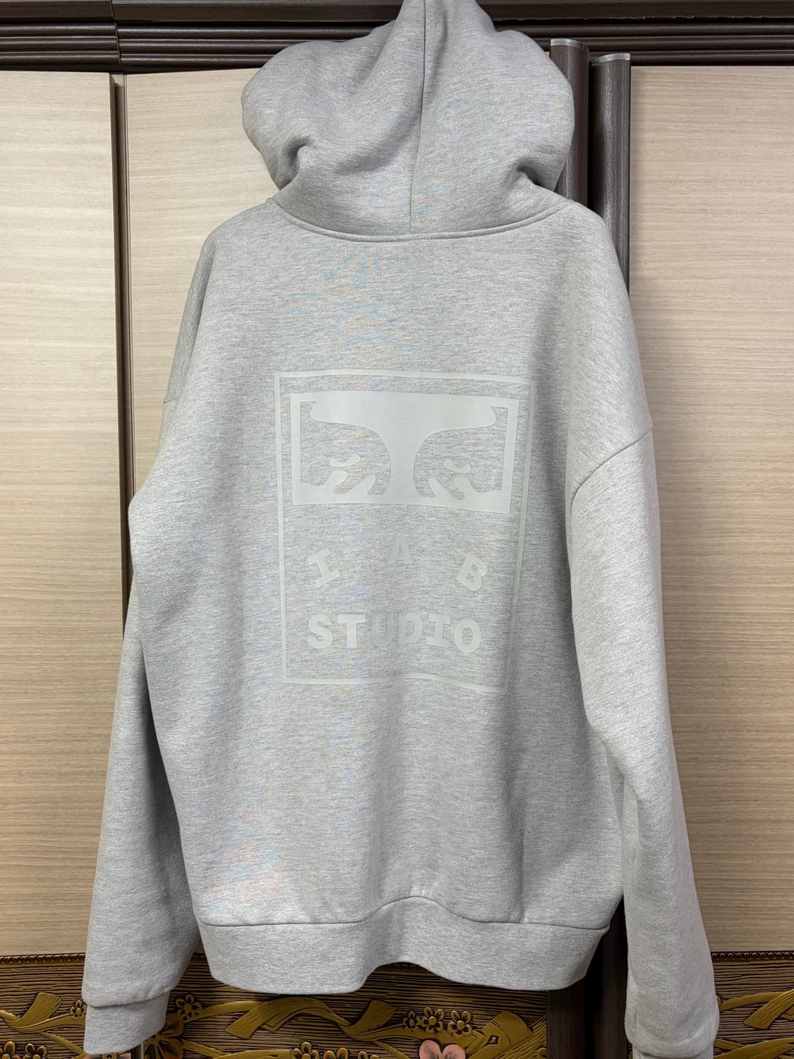 아이앱 오베이 아이콘 엑스트라 헤비 집업 후드 그레이 헤더 상품이미지2