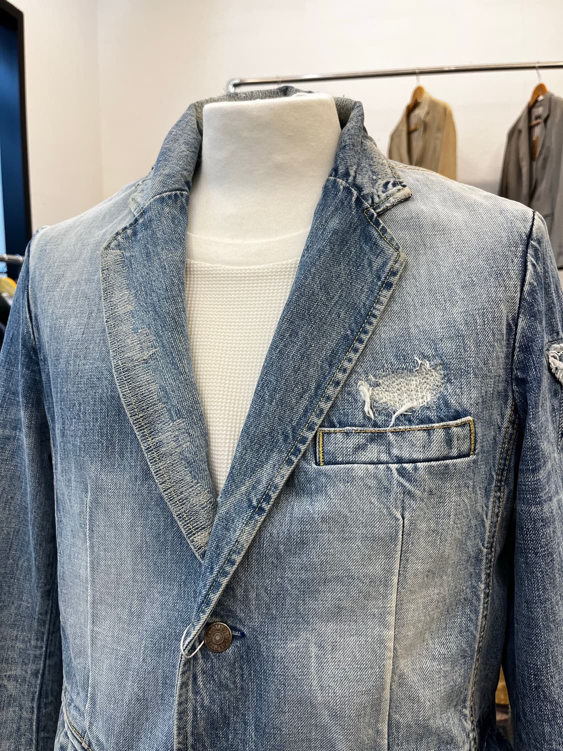 재패니즈 빈티지 데님 블레이져 자켓 상품이미지4