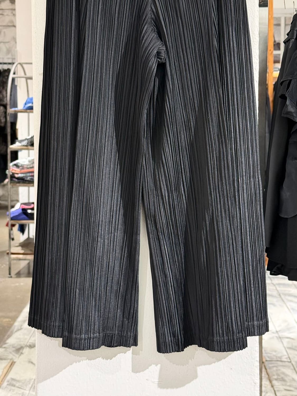 플리츠 플리즈 블랙 레이어드 와이드 팬츠 상품이미지6