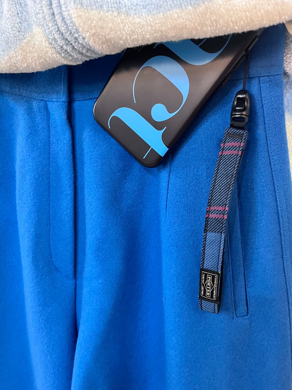 포터 핸드스트랩 블루 타탄체크 상품이미지7