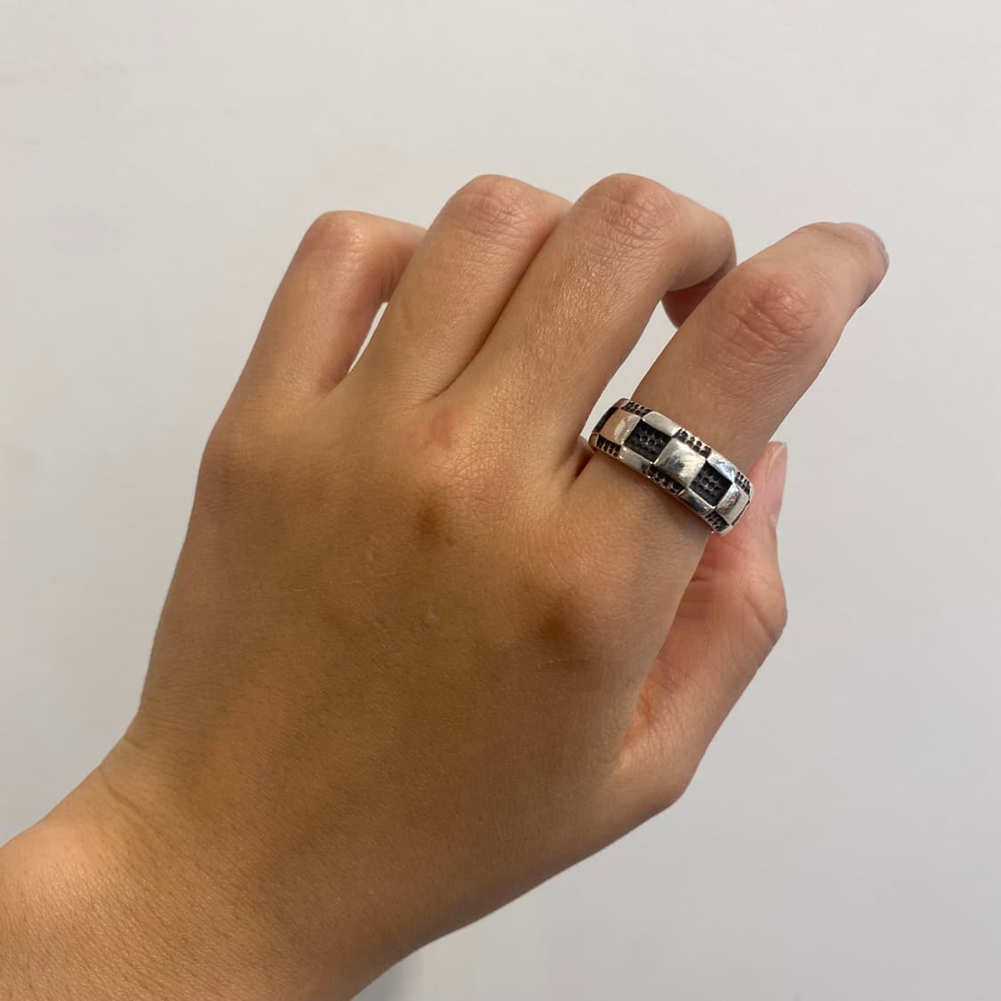 Check board 925silver ring 상품이미지2
