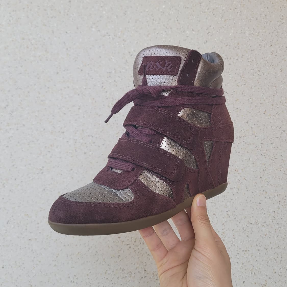 아쉬 ash 하이탑 웨지힐 버건디 39 250 255 상품이미지2