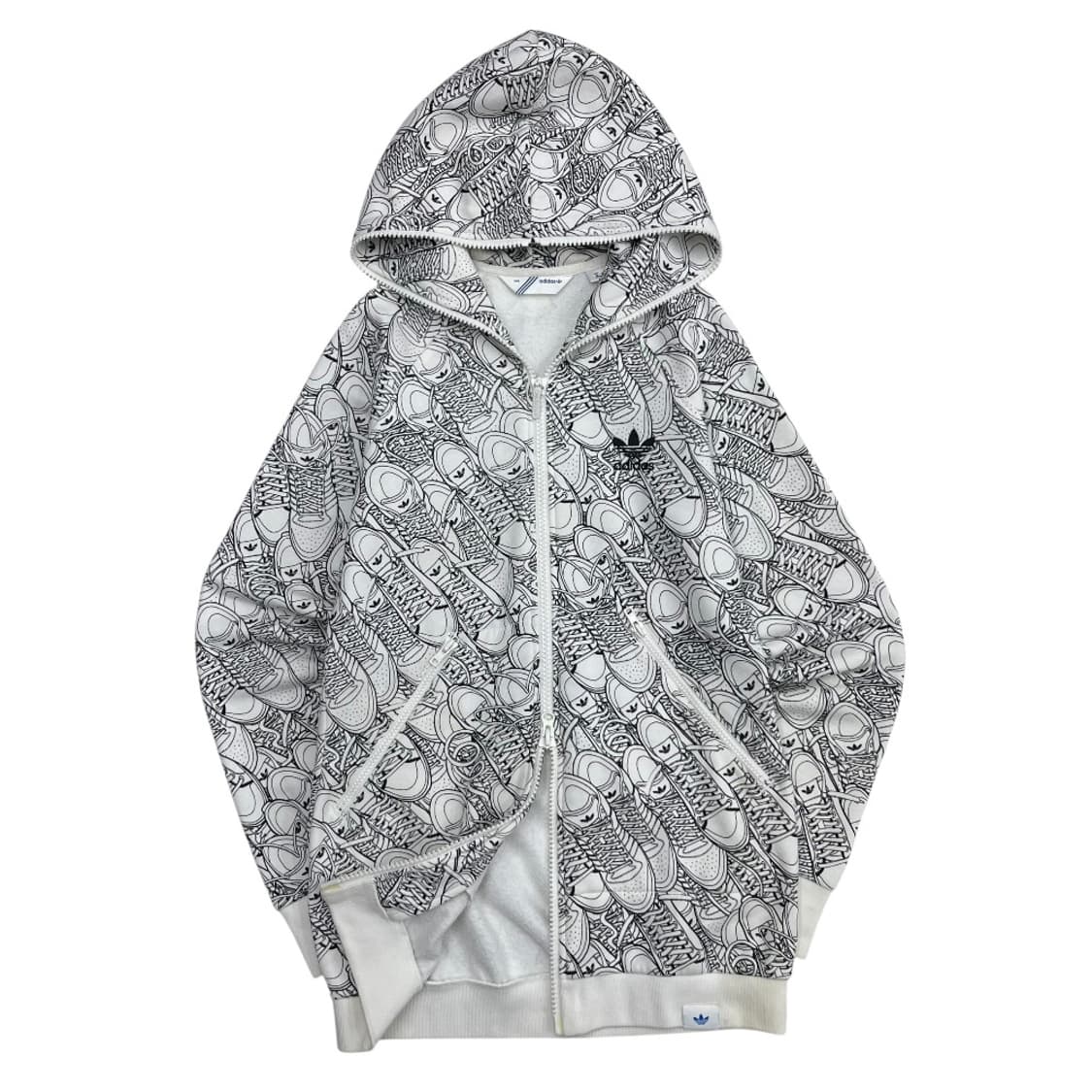 아디다스 슈즈 패턴 프린팅 화이트 후드집업 95 상품이미지2