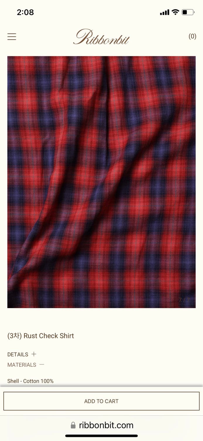 리본빛 러스트 체크 셔츠 Rust Check Shirt  상품이미지3