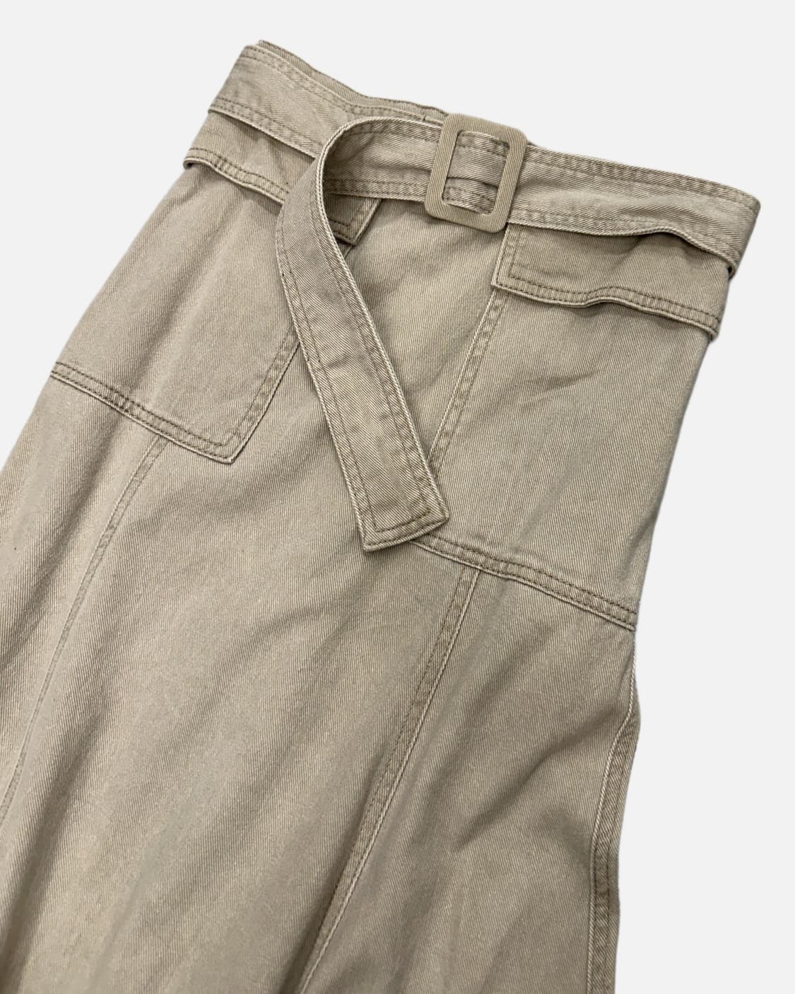 beige belted flare skirt 상품이미지2