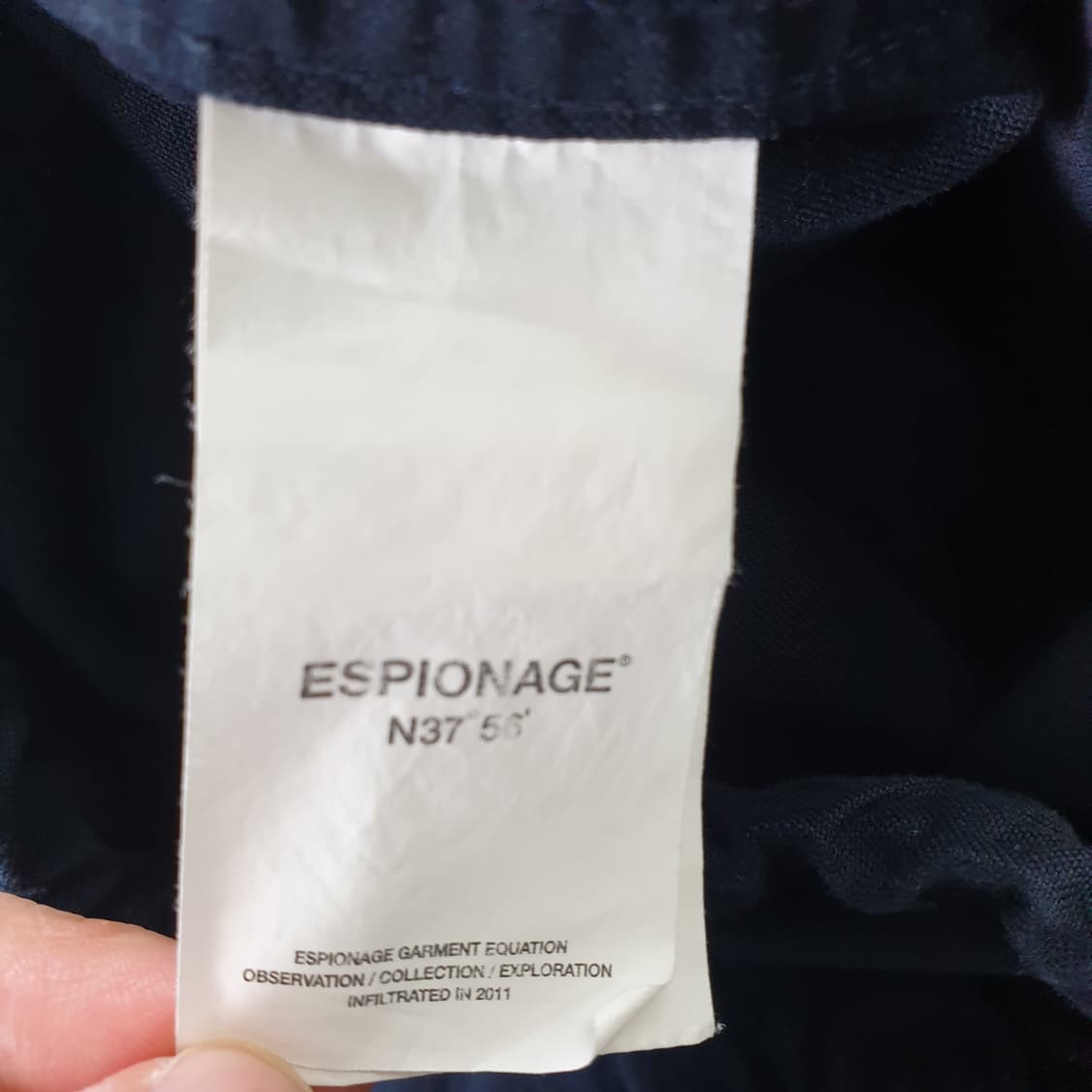 ESOPIONAGE 네이비 헨리넥 반팔 티셔츠 상품이미지3