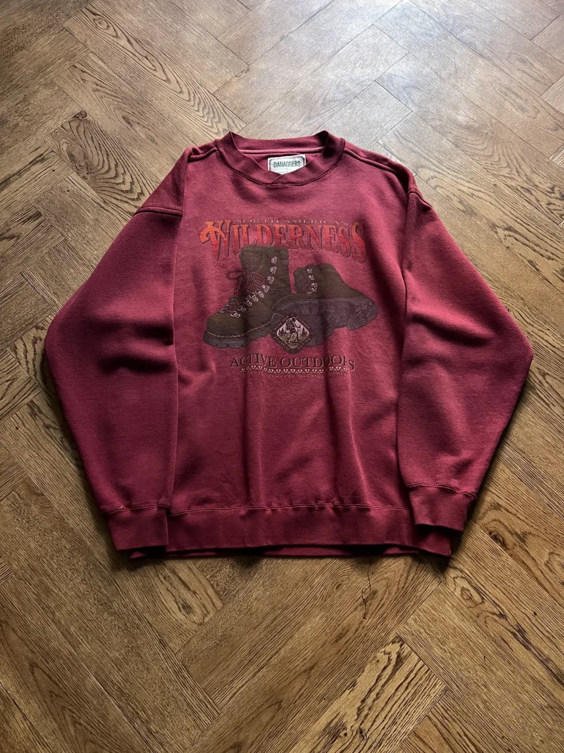 [L]90's USA 빈티지 액티브 아웃도어 버건디 스웻셔츠 상품이미지1
