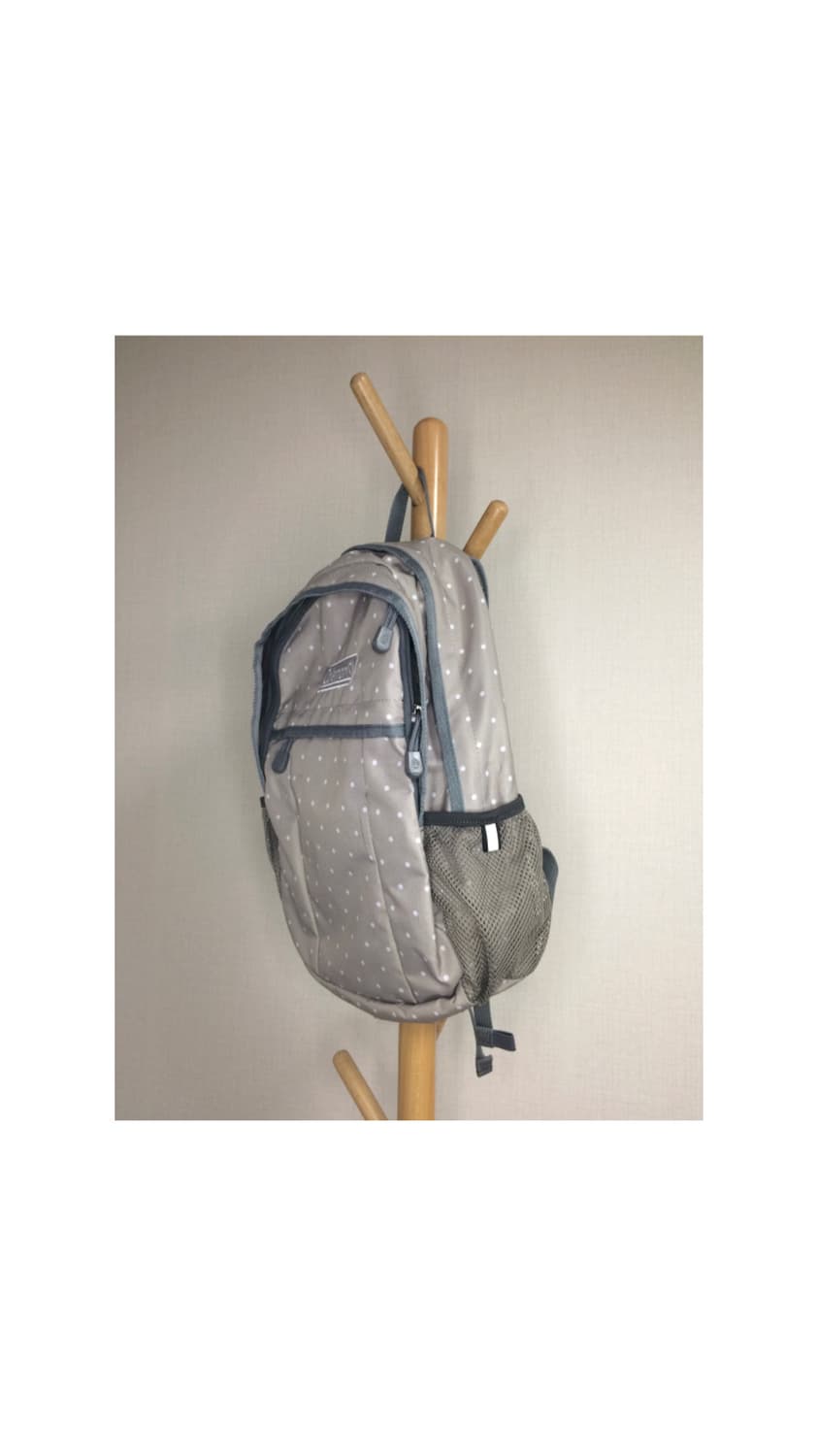 콜맨 미니 그레이 화이트 도트 땡땡이 백팩 상품이미지3