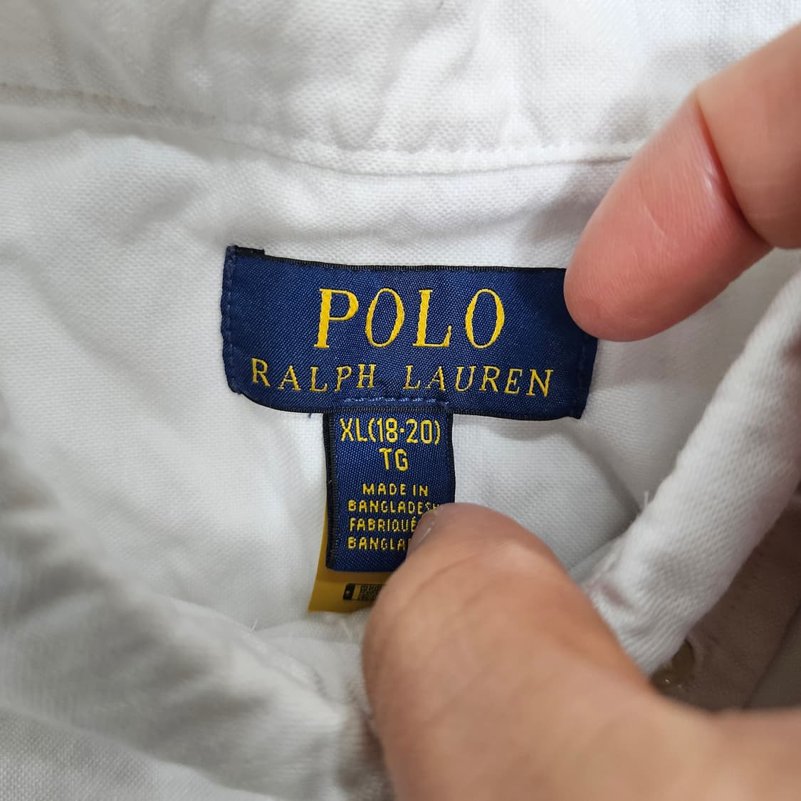 폴로 랄프 로렌 신형 QR 반팔 화이트 셔츠 XL18-20 상품이미지5
