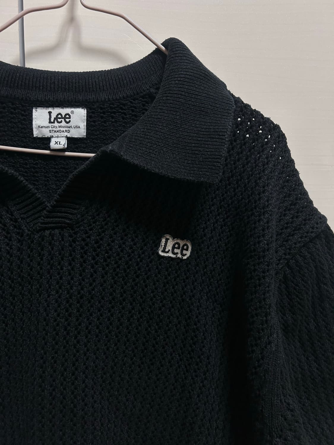 Lee 폴로 니트 블랙 XL 상품이미지3