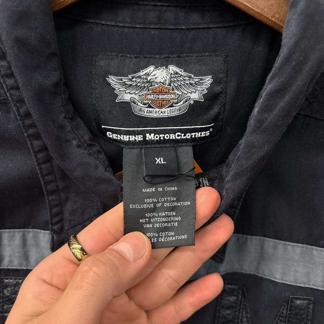 할리데이비슨 레더 H-D 패치 라이닝 코튼 워크셔츠 N1159 상품이미지9