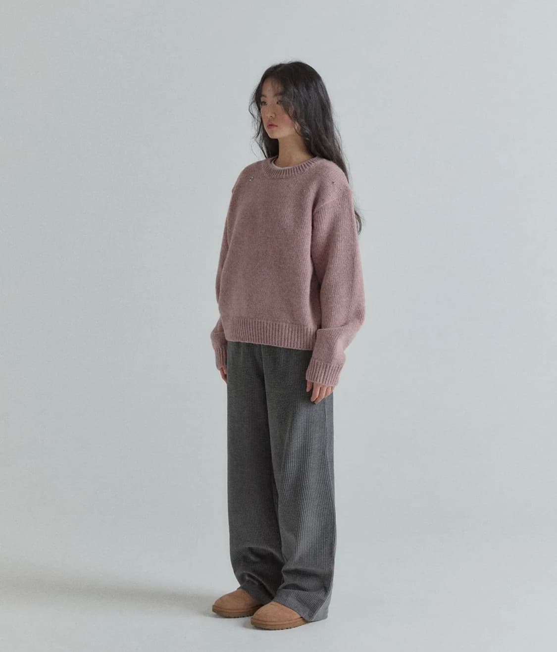 오헤시오 쉐틀랜드 울 니트 풀오버 핑크 FREE 상품이미지4