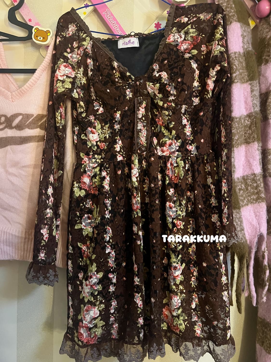 빈티지 코디세트 딸기초코 하구미 히메갸루카지 원피스목도리 상품이미지3