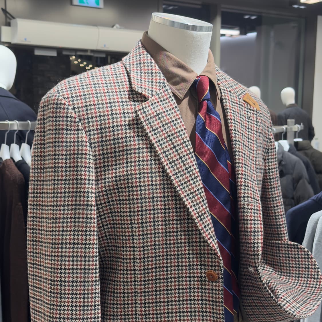 일본 테일러드 RAIKA STYLE 울 건클럽 하운드투스 체크 자켓 상품이미지4