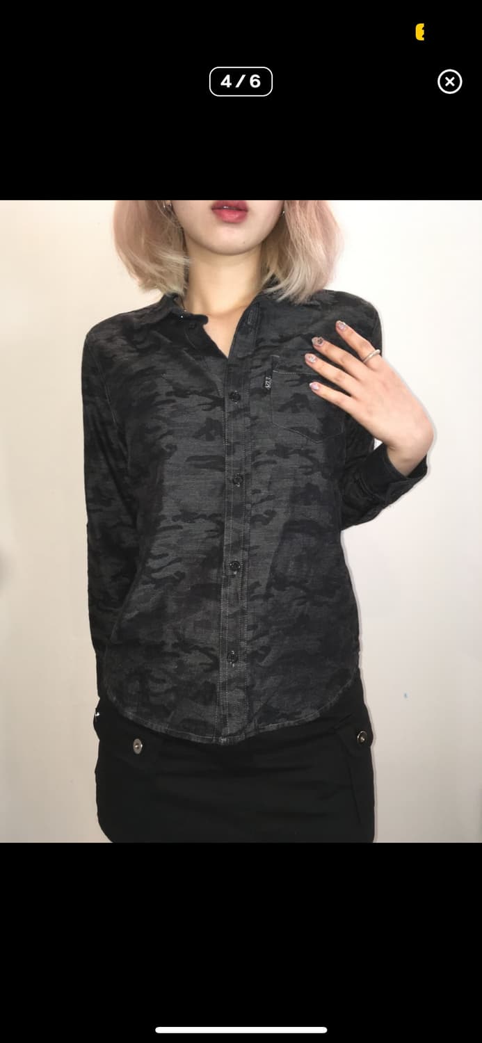 빈티지 카모 패턴 티셔츠 상품이미지1