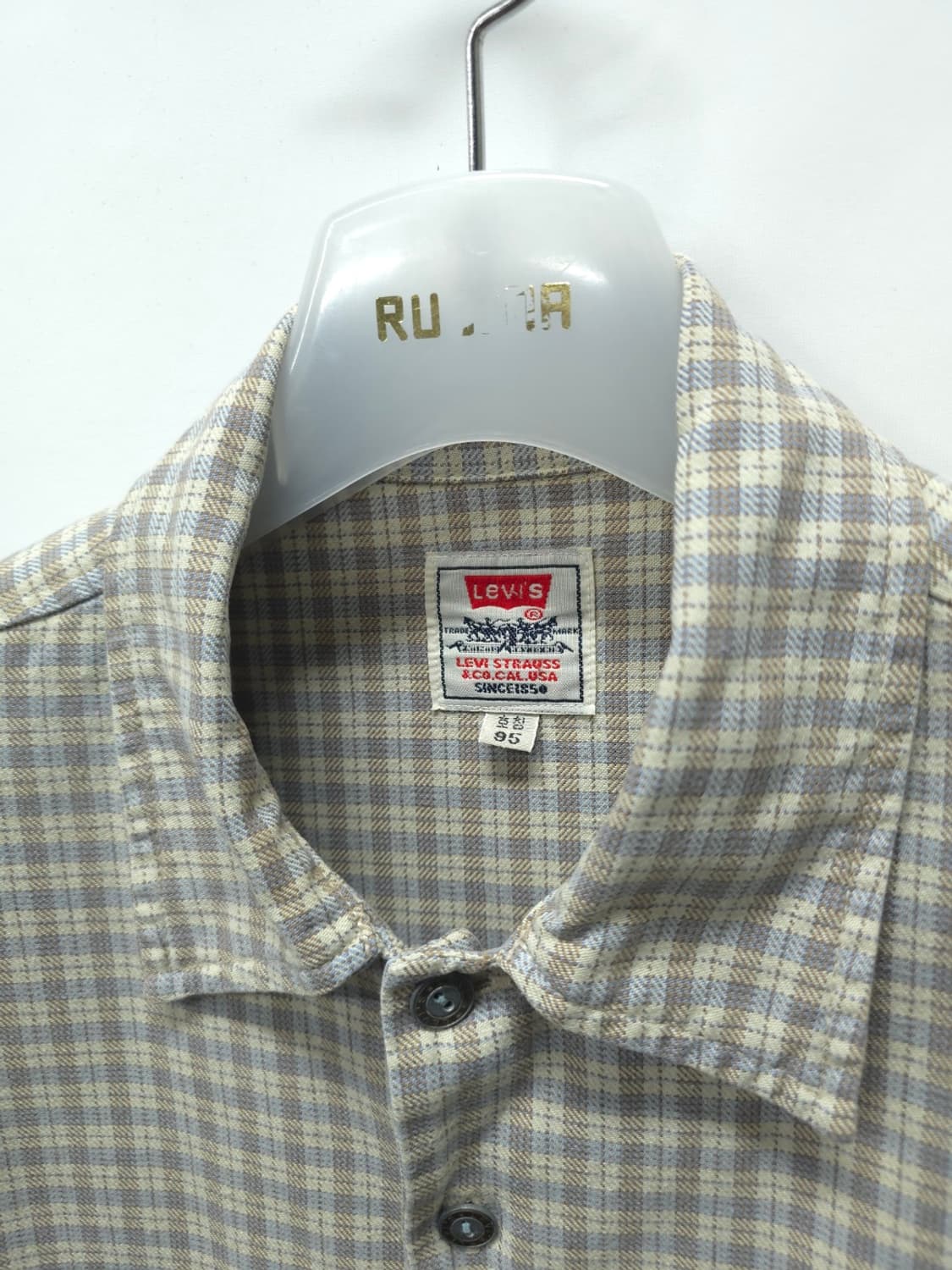 리바이스 90s 빈티지 화이트탭 체크 반팔 셔츠 (95100) 상품이미지5