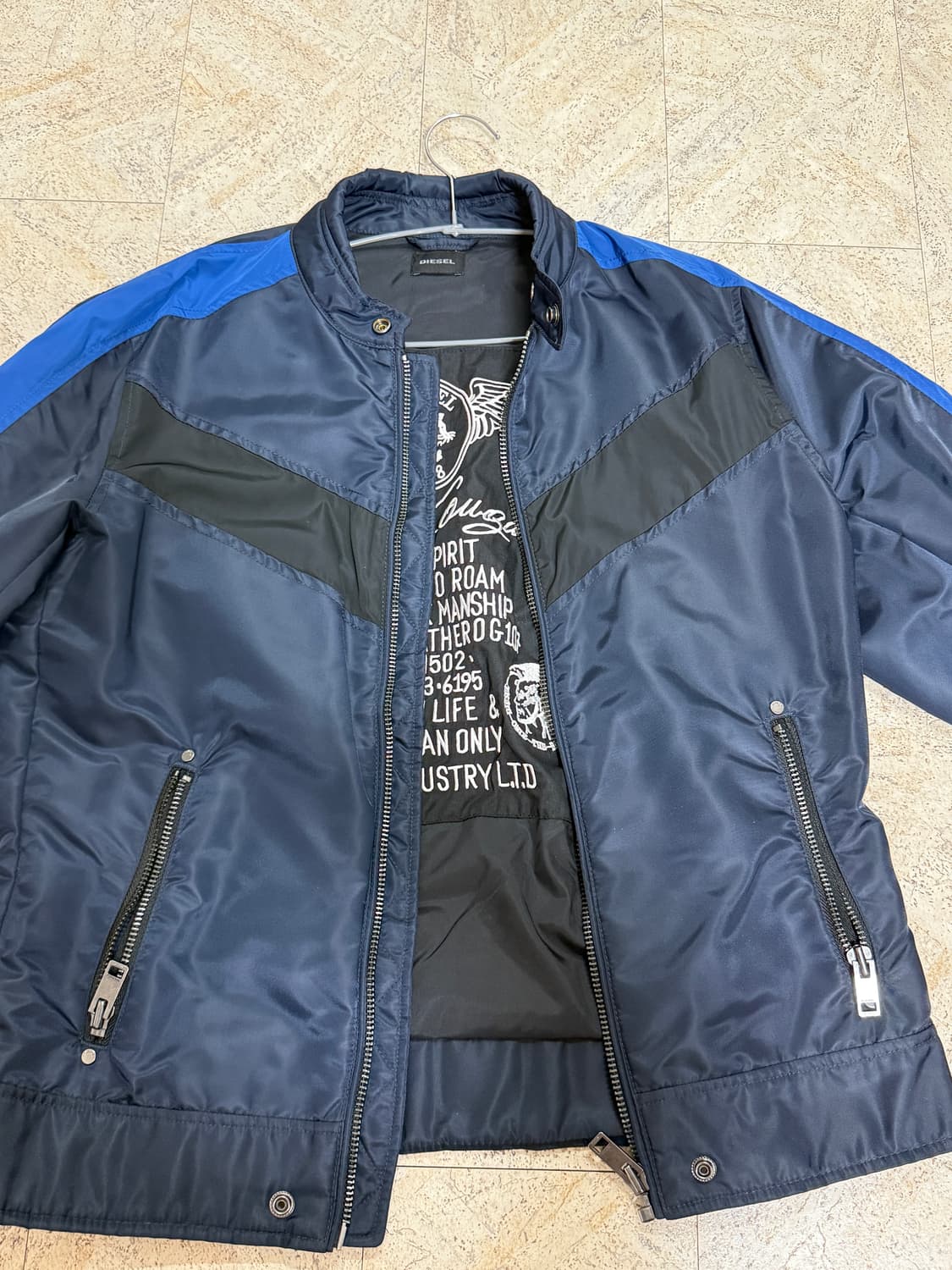 디젤 블랙앤블루 리버시블 바이커 자켓 상품이미지1