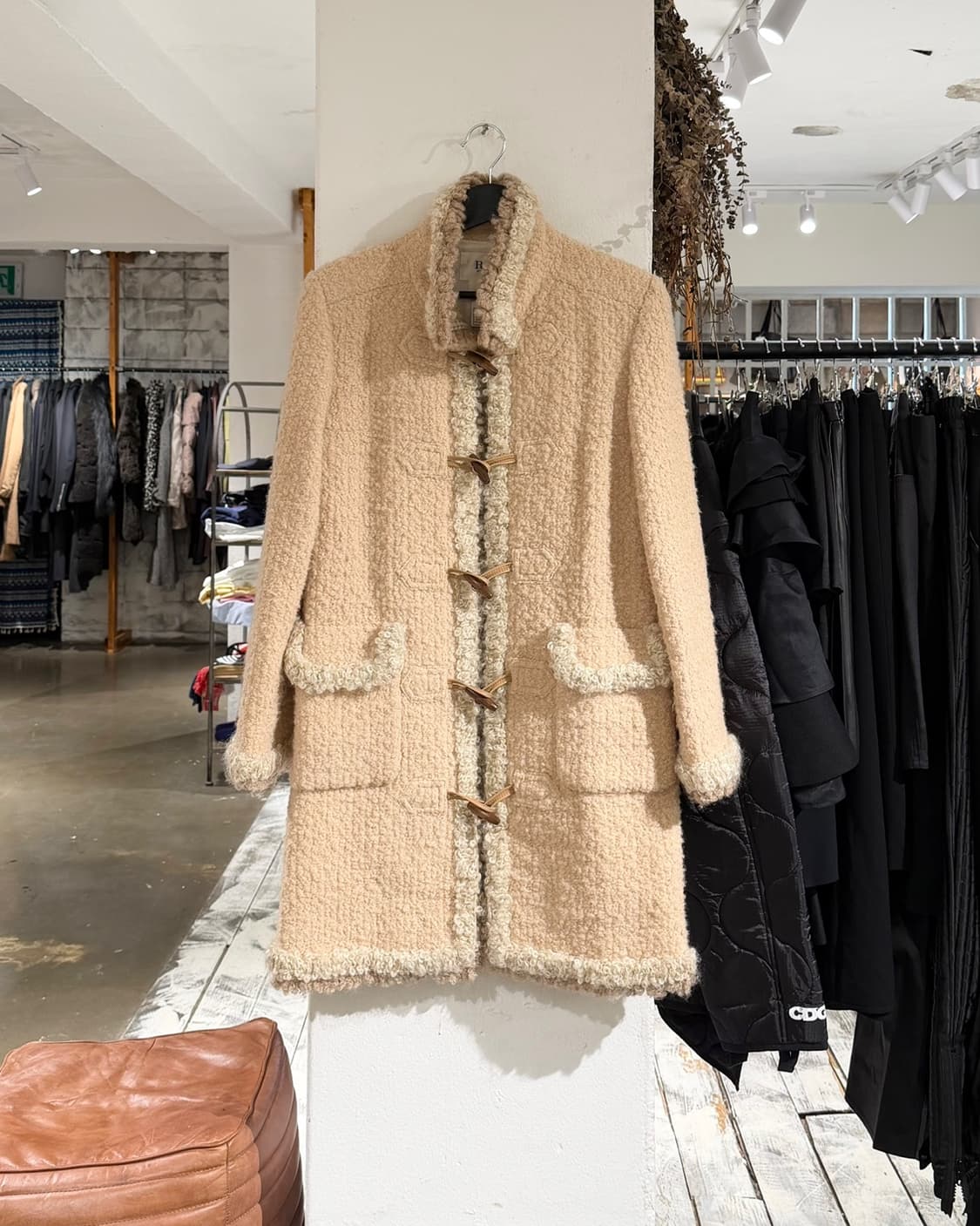 르네 베이지 트위드 포켓 더플 코트 상품이미지1