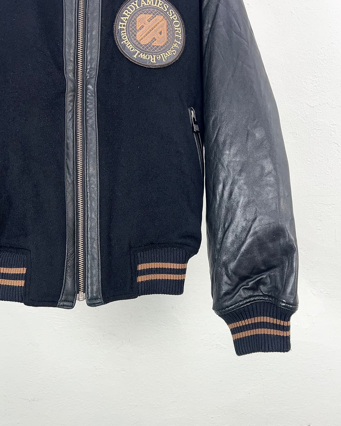 하디 에이미스 레오파드 카우레더 퀼팅 바시티 자켓 상품이미지6