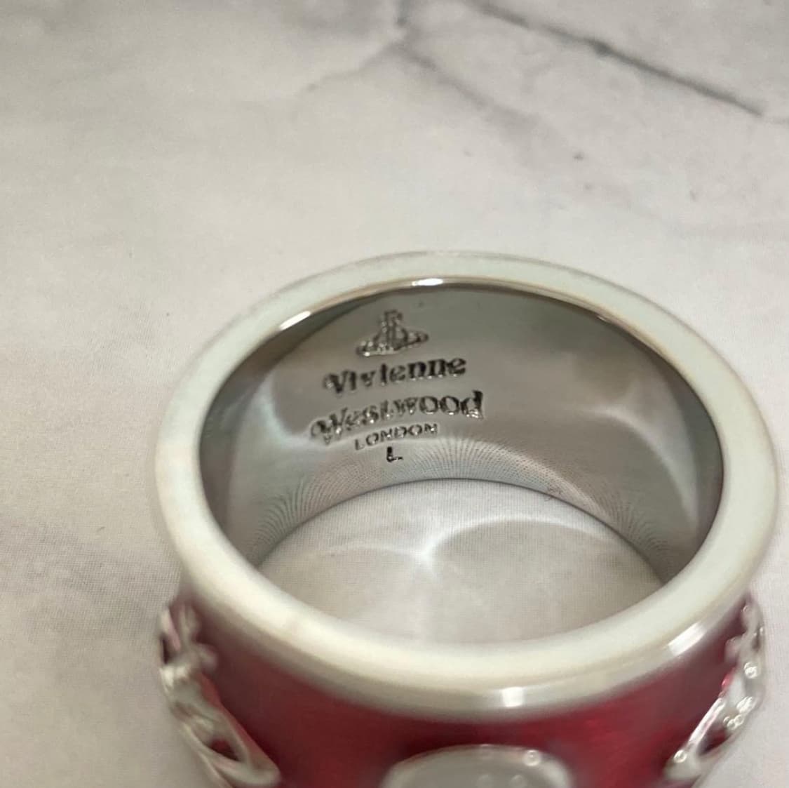 비비안웨스트우드 아카이브 레드 원석 orb링 반지 상품이미지3