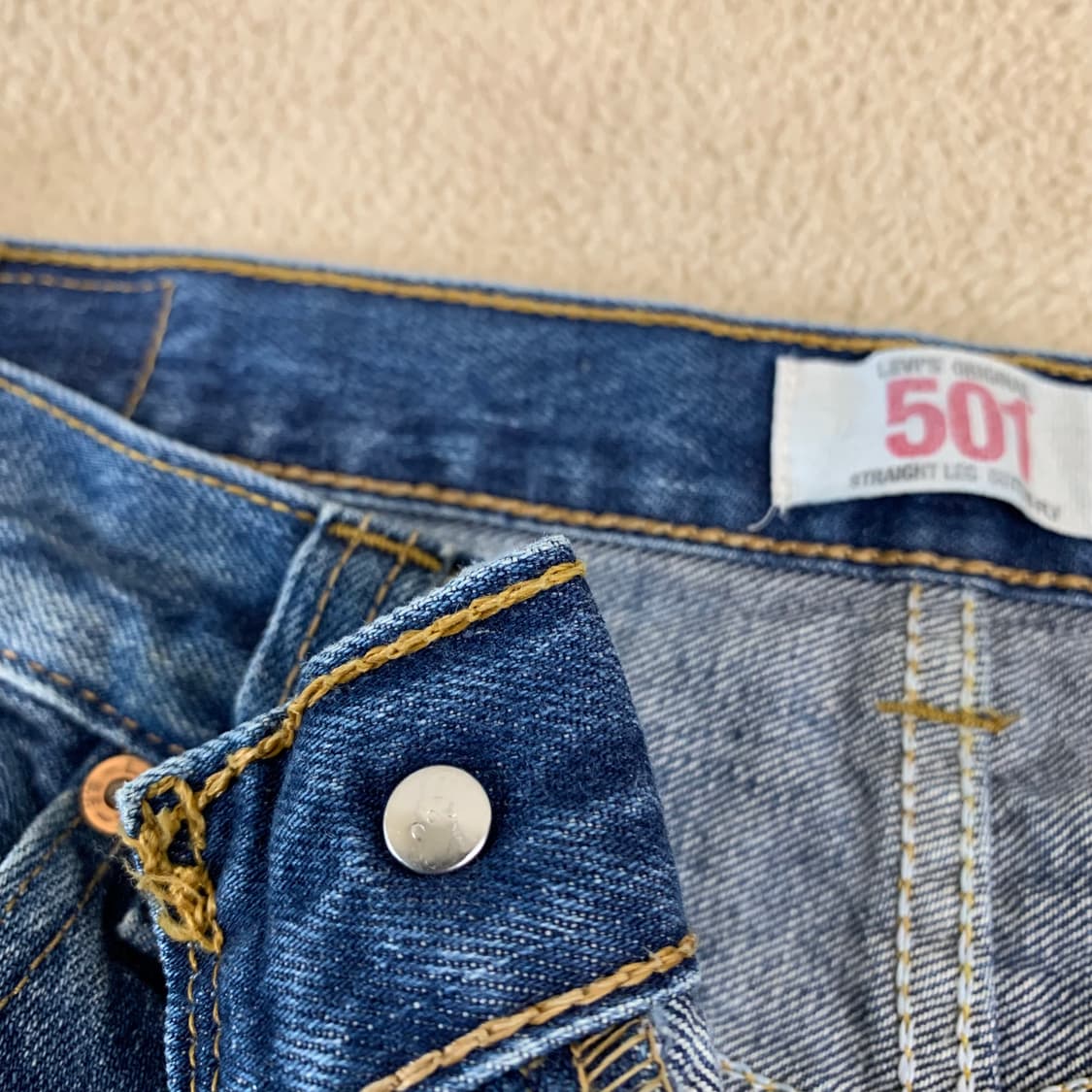 빈티지 리바이스 501 워싱 데님팬츠(35사이즈) 남자청바지 중청 상품이미지6