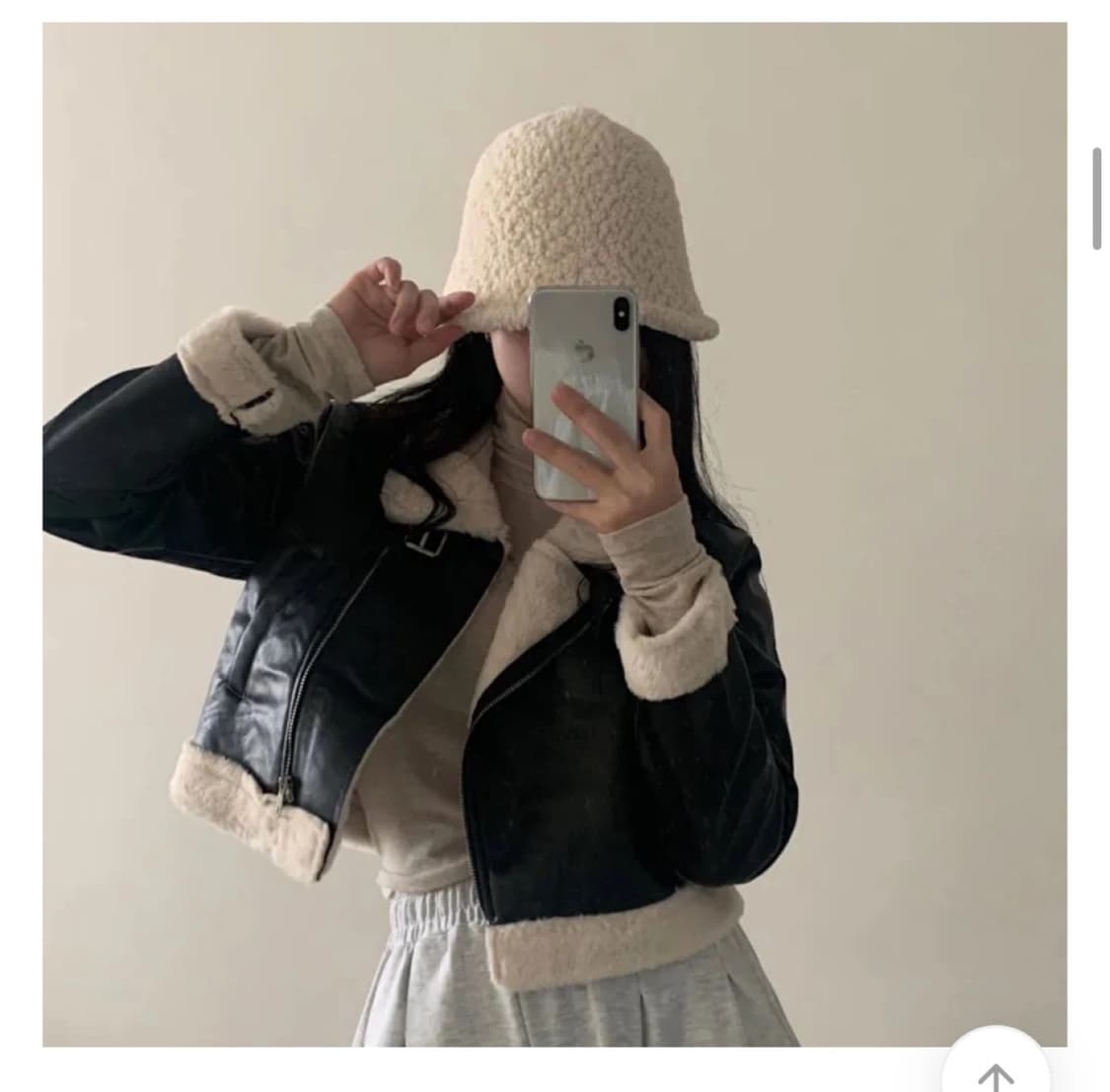 블랙 크롭 무스탕 상품이미지2