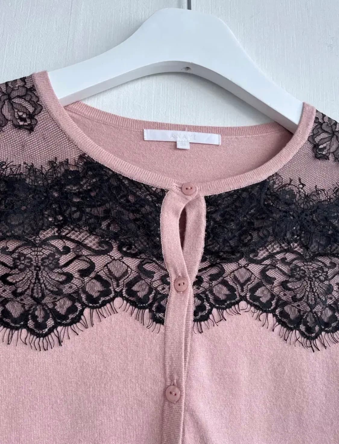 블랙 레이스 연핑크 가디건 상품이미지4