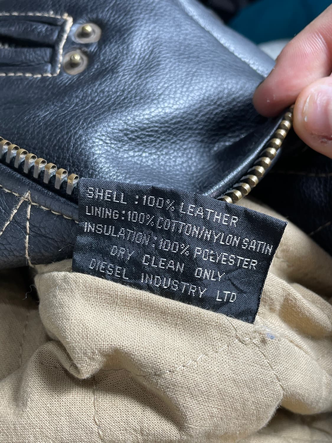 디젤 Diesel Sport 가죽 더블 라이더 자켓 90s 상품이미지4