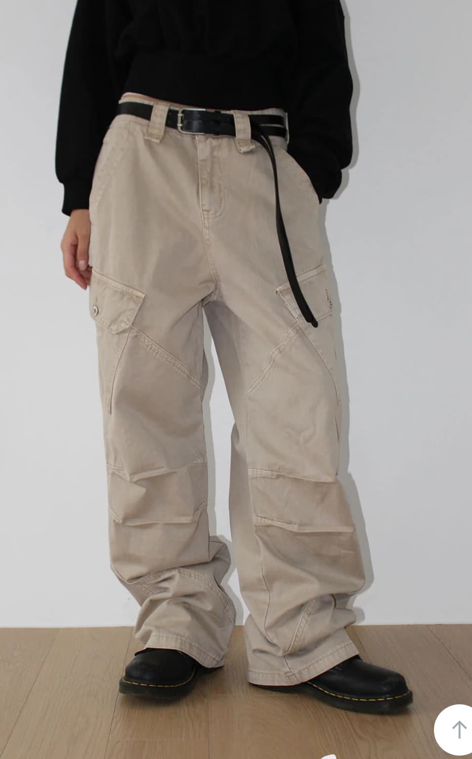 아케 빈티지 베이지 와이드 카고 바지 Legasy S 상품이미지1