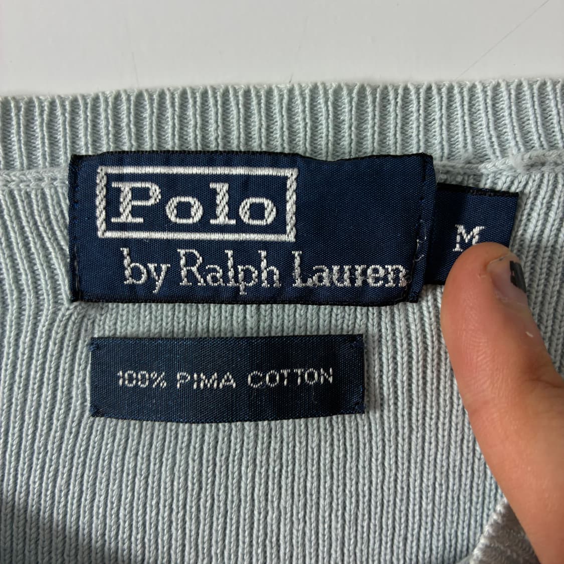 Polo  폴로 랄프로렌 자수 피마코튼 브이넥 니트   상품이미지5