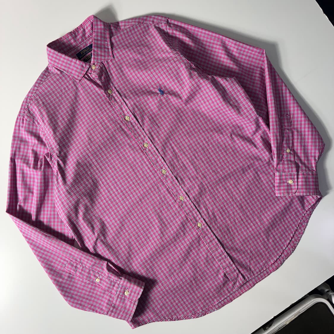 Polo  폴로 랄프로렌 자수 코튼 핑크 체크 셔츠  상품이미지2