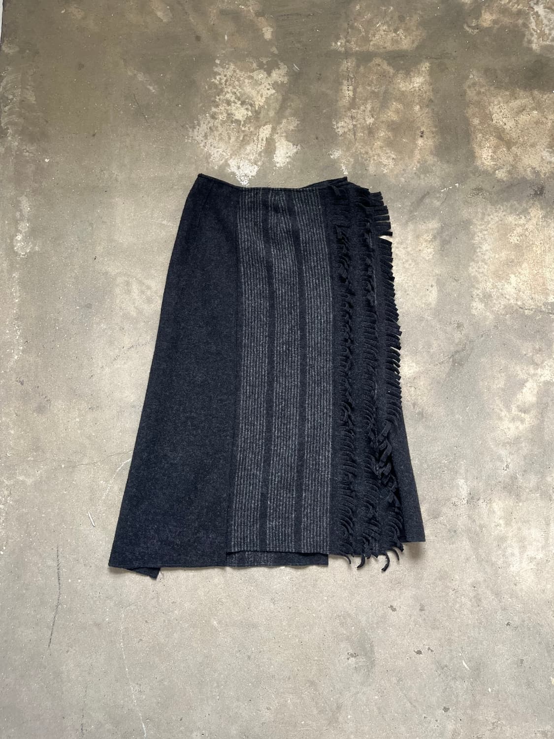Hiroko bis 프린지 울 혼방 랩 스커트 상품이미지1