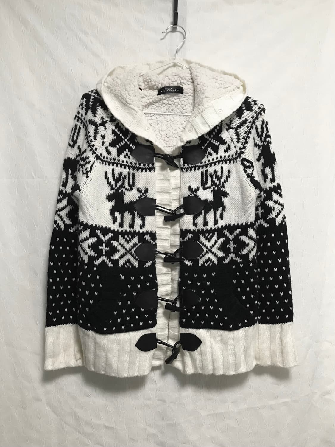 빈티지 니혼진 너드 노르딕 양털 후드 가디건 상품이미지1