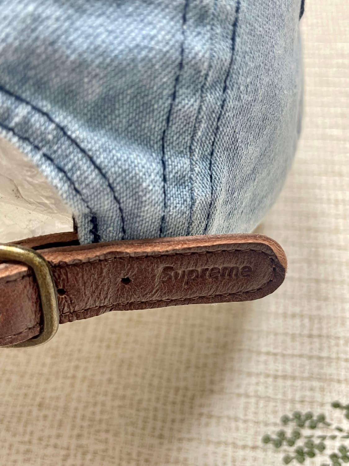 21fw 슈프림 워시드 치노 트윌 캠프캡 데님 상품이미지3