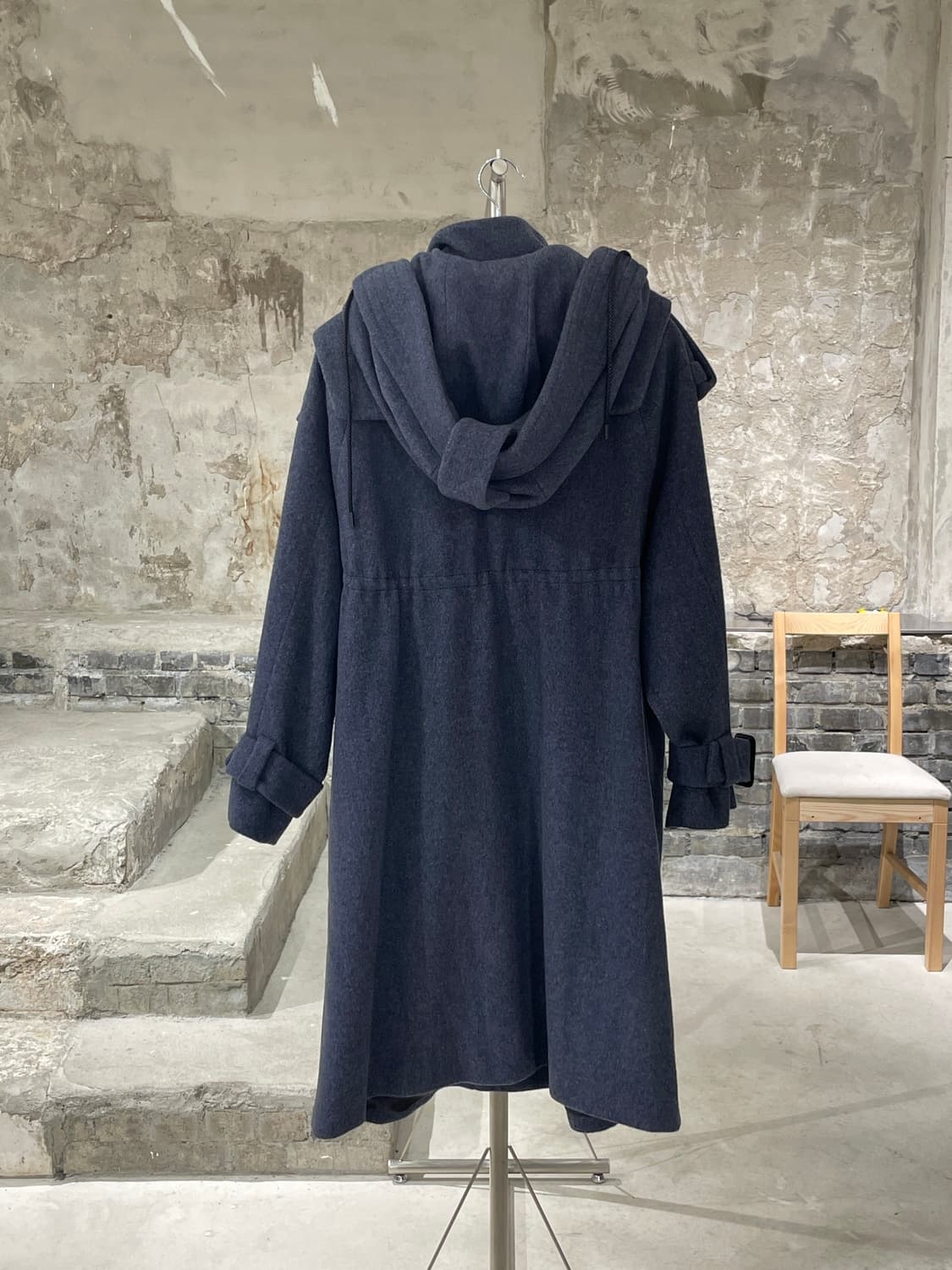 비비안 웨스트우드 앵글로마니아 멜란지 블루 히든버튼 울 코트 상품이미지6