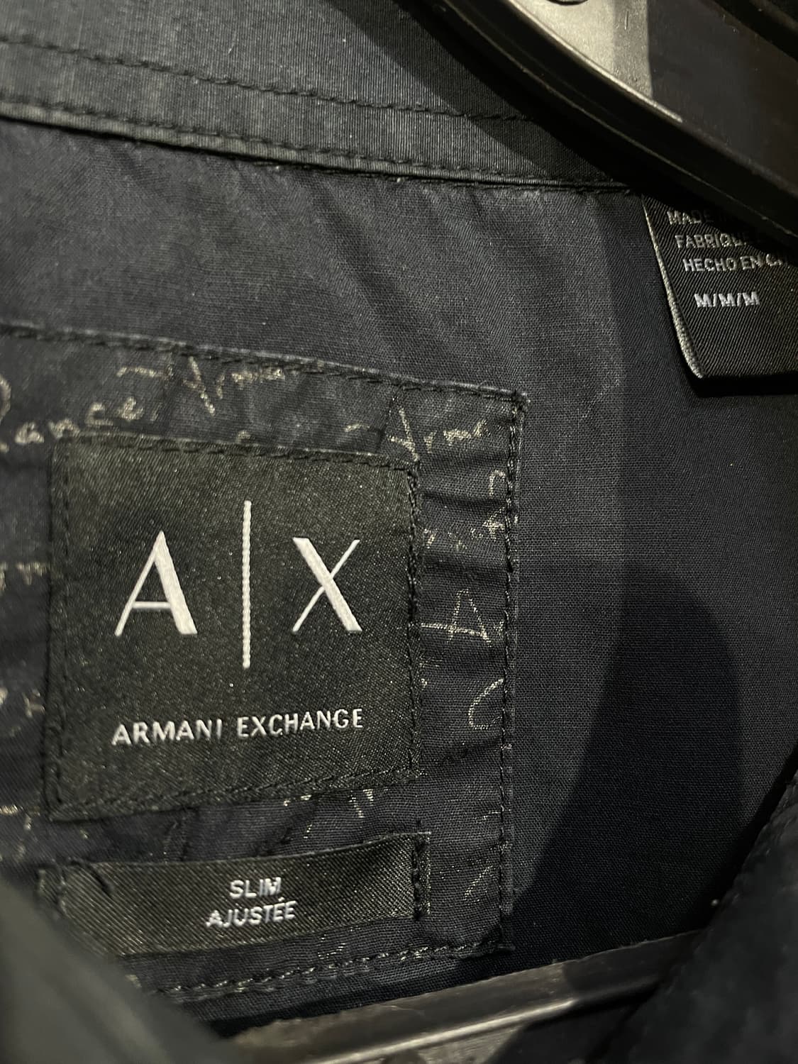 아르마니 익스체인지 패턴 셔츠 고딕 블랙 오버핏 셔츠 M 상품이미지10