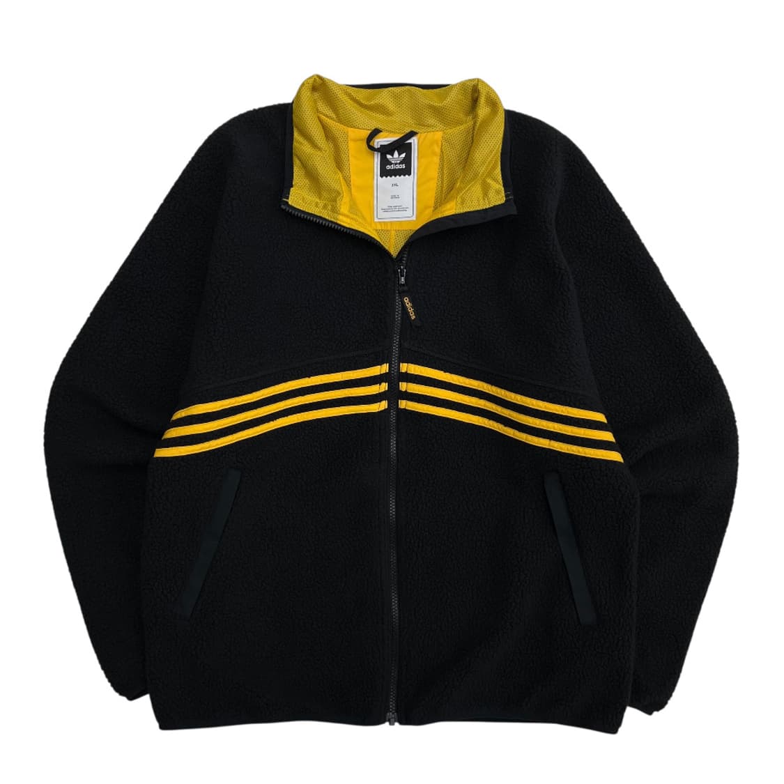 아디다스 옐로우배색 뽀글이 집업 2XL 상품이미지2