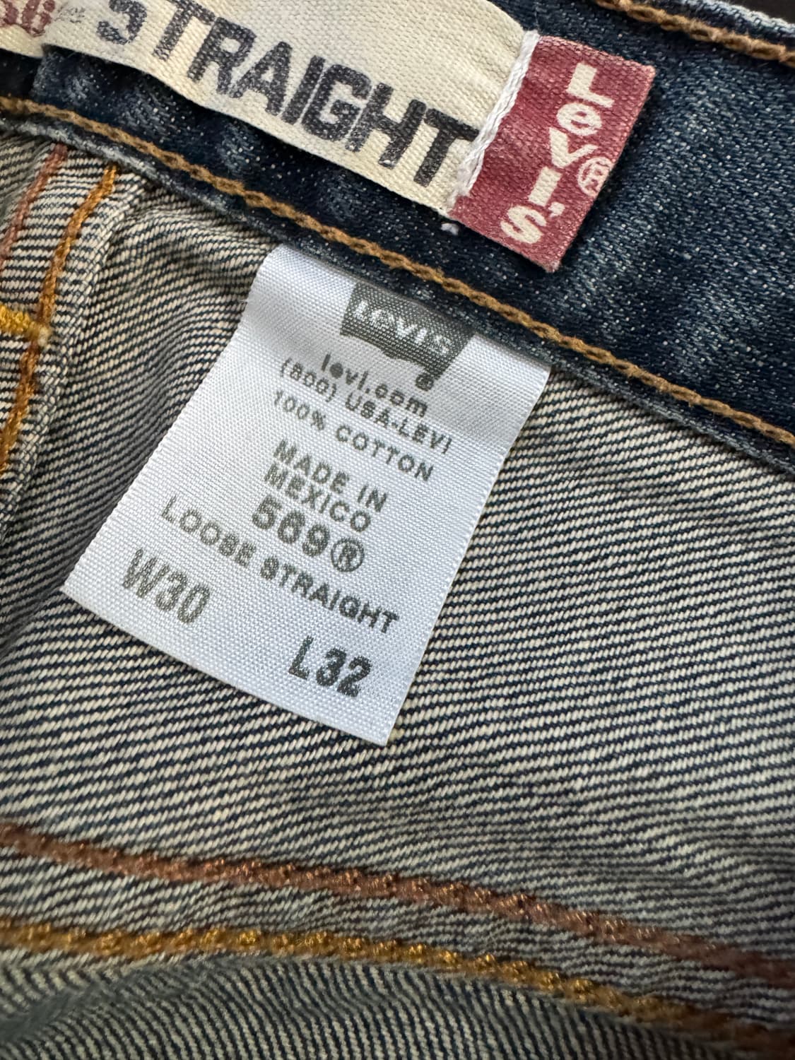 희귀!! 리바이스 569 루즈 스트레이트 빈티지 워싱 데님팬츠 상품이미지4