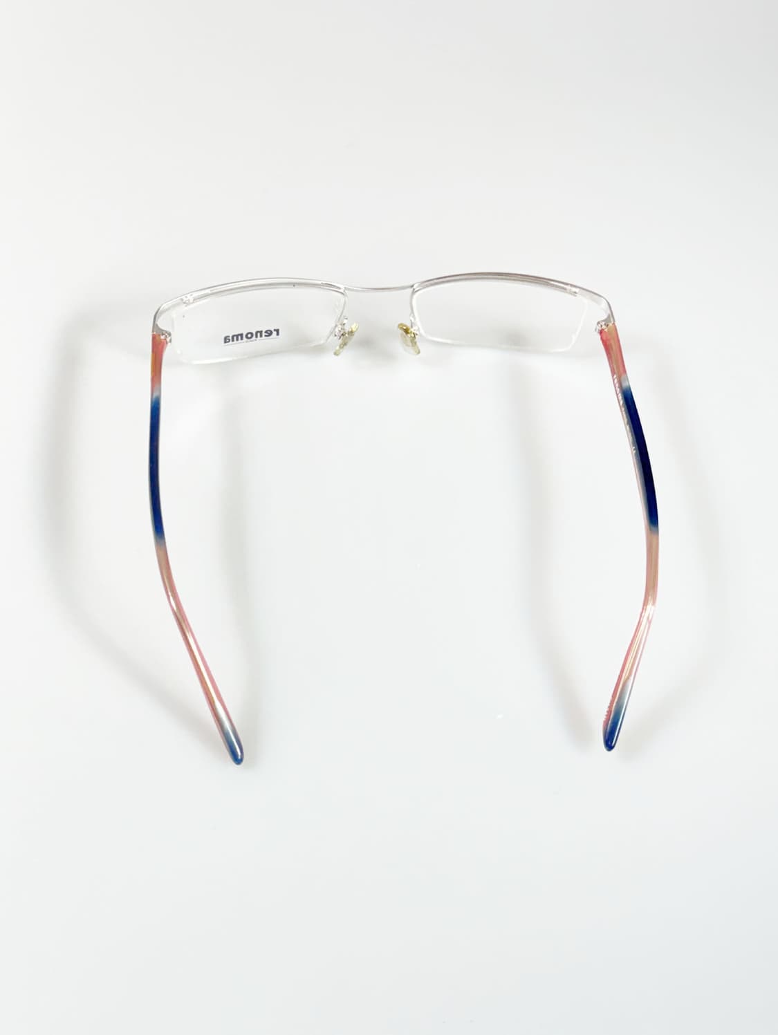 90s RENOMA Paris 실버 스퀘어 반무테 빈티지 안경 상품이미지5