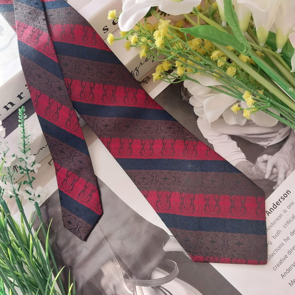 발망 실크 스트라이프 슬림 넥타이 8cm A+~A등급 K1499
 상품이미지3