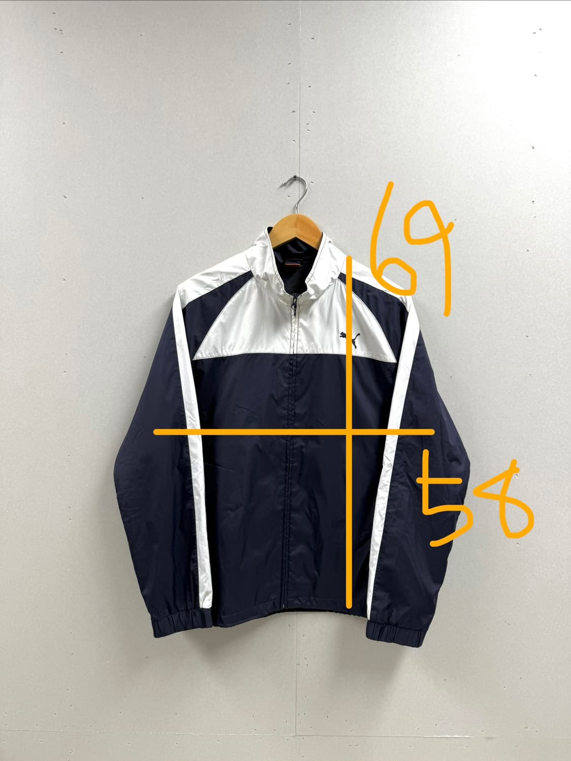 남성 L / 푸마 바람막이 집업 네이비 화이트 상품이미지2