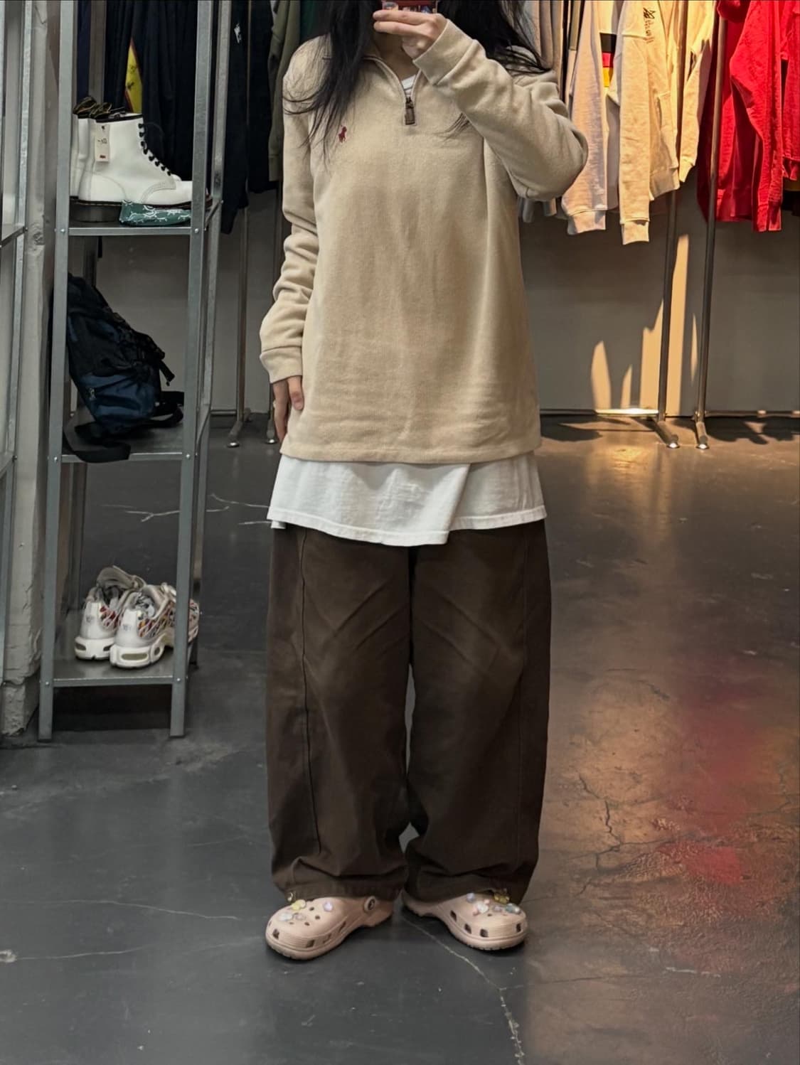 폴로랄프로렌 베이지 코튼 하프 집업 스웨터 A3055 상품이미지1