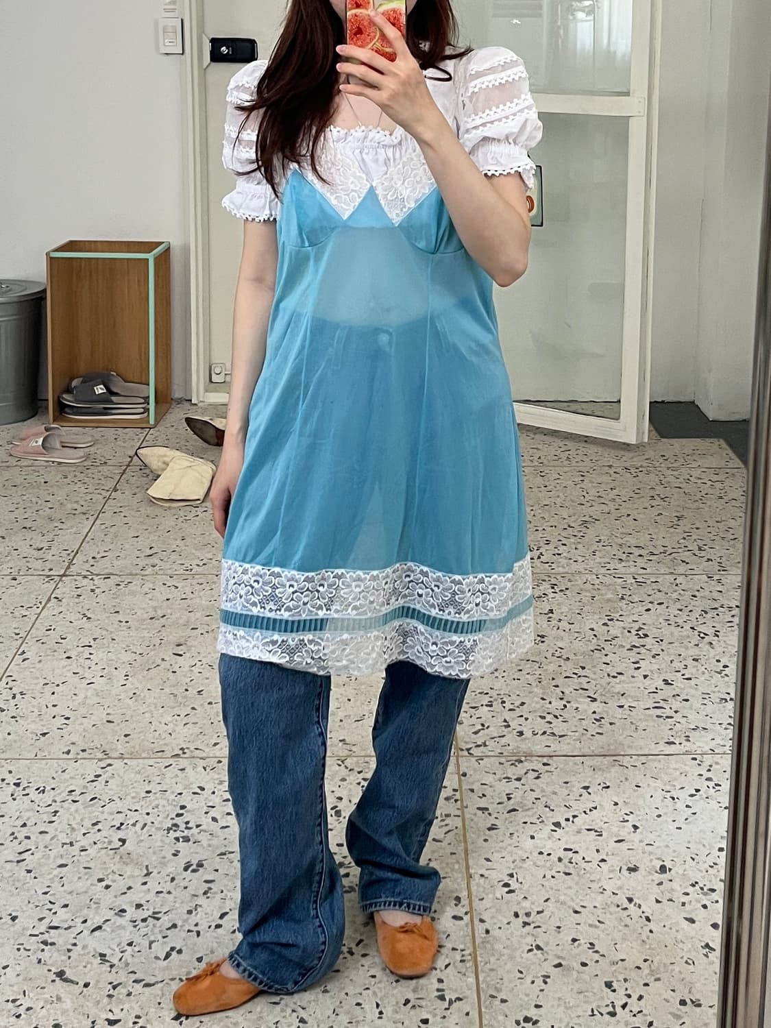 Sky Lace Slip Dress (Europe) 상품이미지2